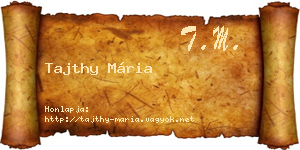 Tajthy Mária névjegykártya